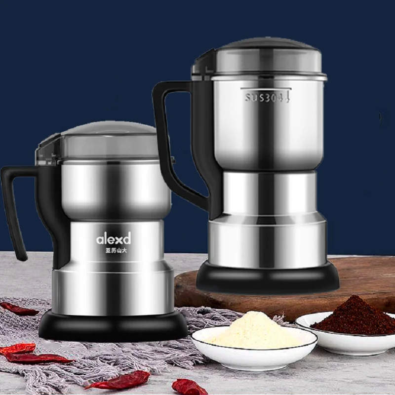 400W 304/316Stainless Steel High-power Coffee Bean Grinder Cereal Nuts Beans Spices Grains Grinder Grinding Machine مطحنة القهوة electric coffee grinder 450g large capacity stainless steel electric coffee bean grinder