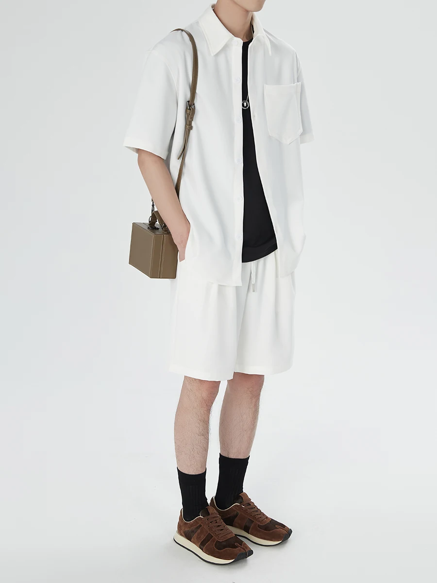 Light Luxury 2024 Summer Short-Sleeved Shirts Suit High-End Casual Short-Sleeved Shorts Two-Piece Set Handsome Men's Clothes
