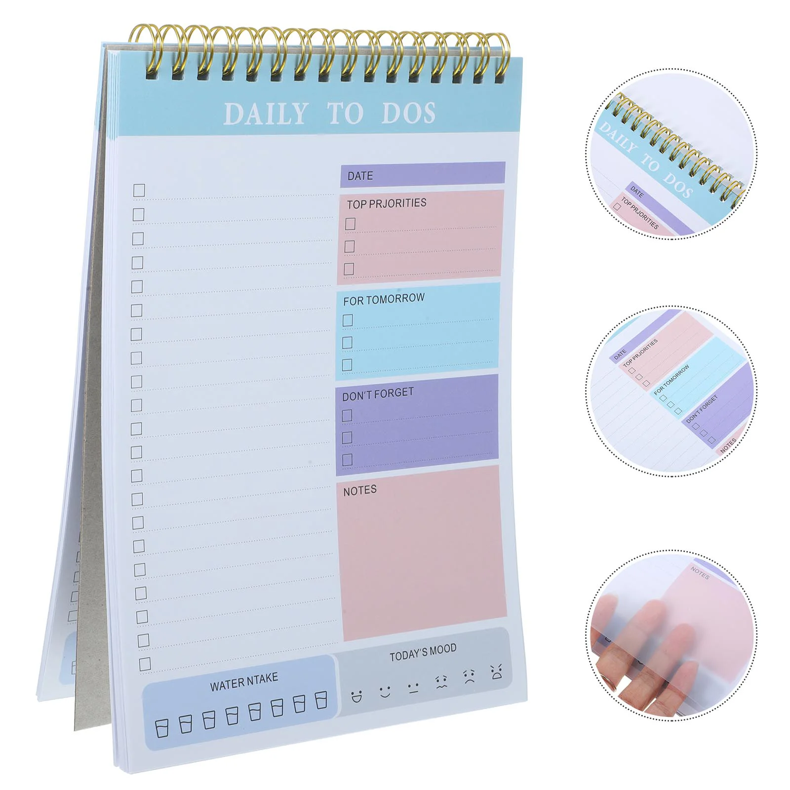 

Double Coil Schedule Book Memo Notebook Daily Planner To-do List Pads Memorandum Paper Planning Tear off Notepad Friend Gift