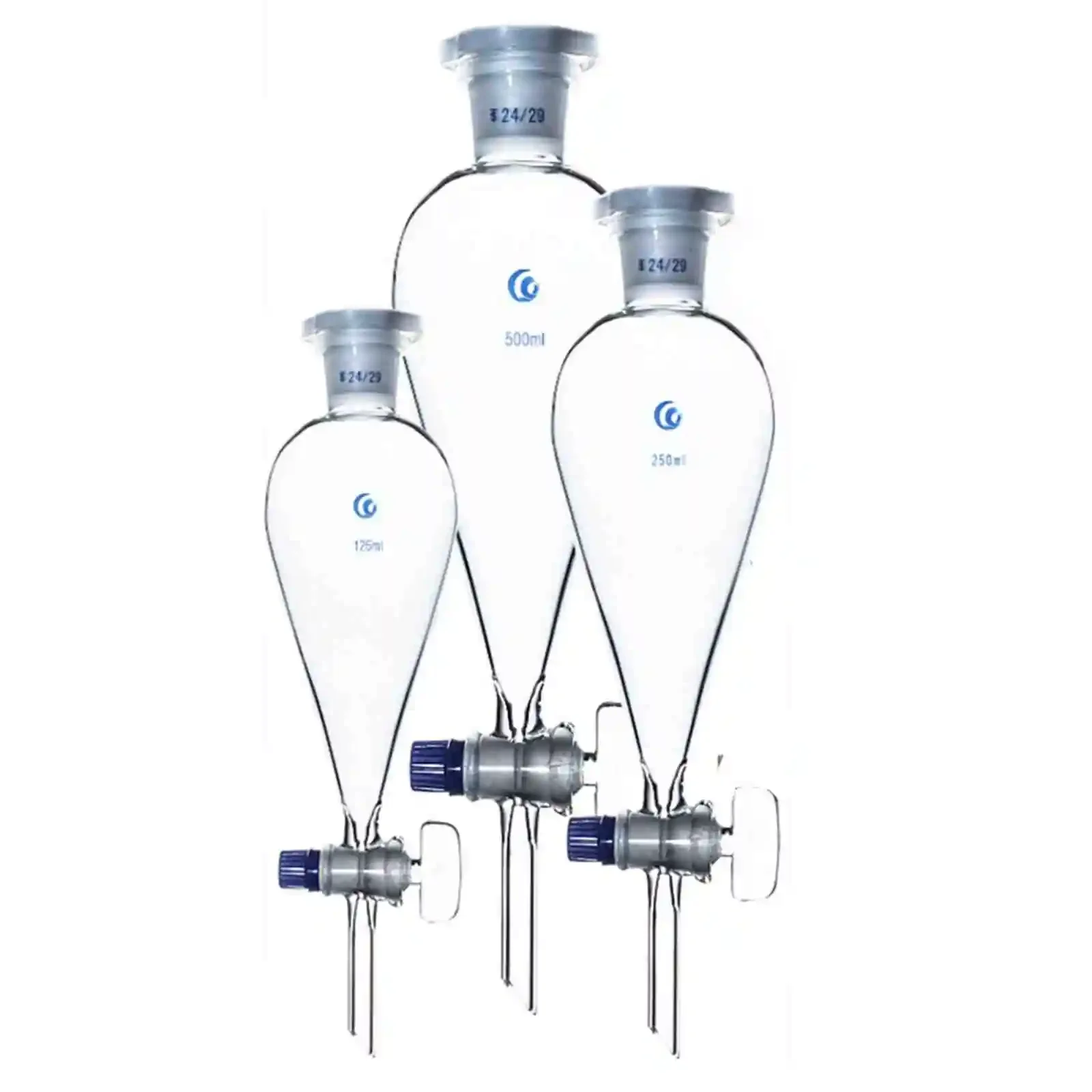 30/100/500/1000ml 19/26 24/29 29/32 Joint Borosilicate Glass Stopcock Chemistry Laborotary Glass Pear Shaped Separatory Funnel