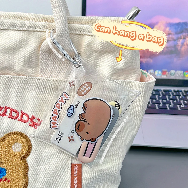 Cute Cartoon Capybara Mini Coin Bag Transparent Coin Purses Cartoon Lovely Wallet Portable Waterproof Clear Storage Bag