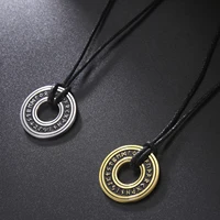 Colliers Runes nordiques Vintage pour hommes, en acier inoxydable, Runes nordiques, bijoux Viking, païen, ancien Futhark, pendentif amulette Talisman 2