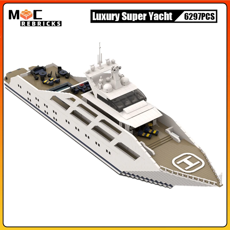 

Коллекционная серия экспертов Роскошная супер яхта MOC строительные блоки лодка DIY Сборная модель технология кирпичи игрушки детские подарки