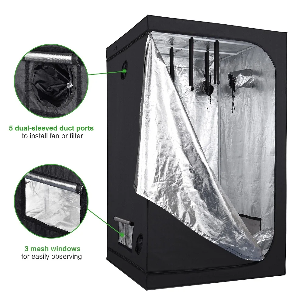 High Quality Hydroponics Horticulture Grow Tent 120*120*200cm Factory price Indoor 600D Mylar Fabric Grow Tent