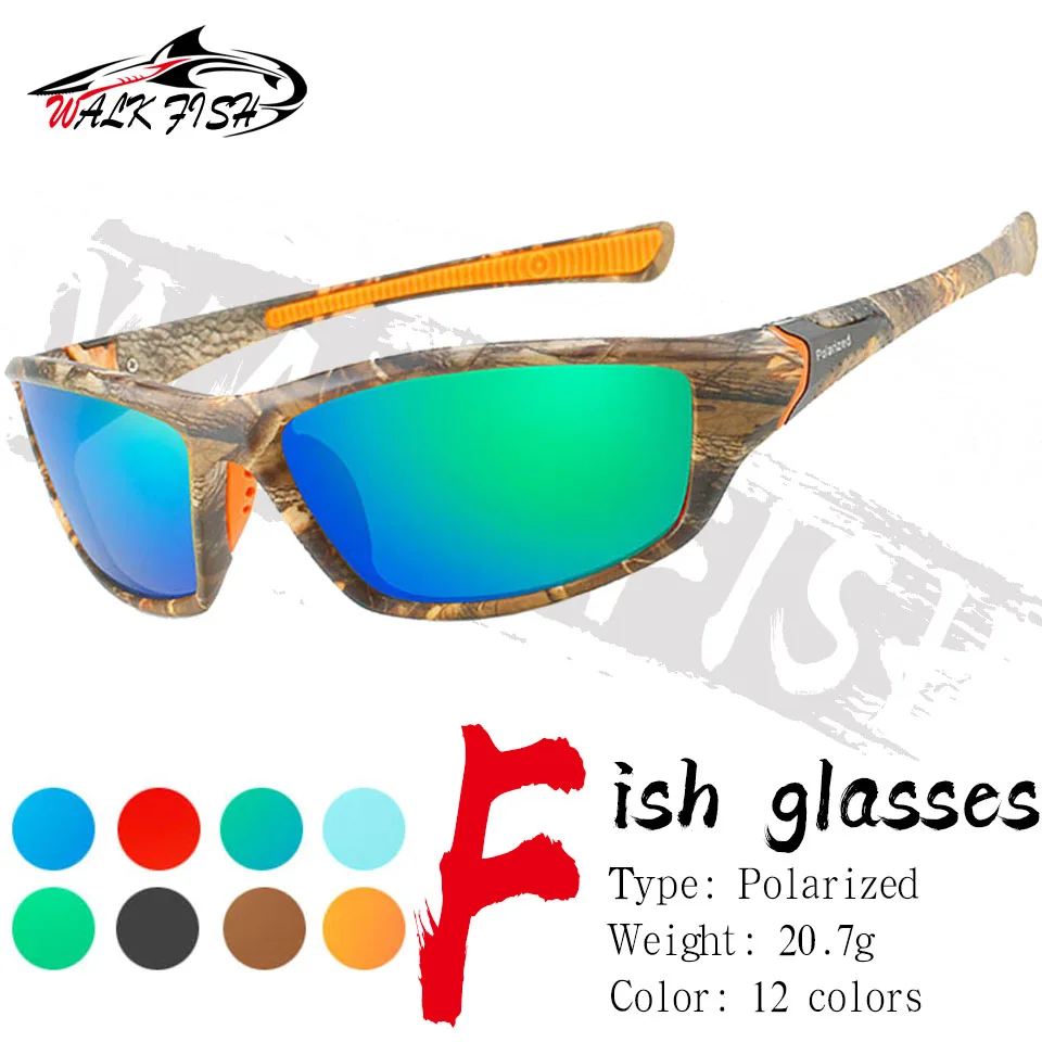 WALK FISH New Men Polarized Fishing Glasses Outdoor Sports Sunglasses Unisex Running Hiking Driving Eyewear UV400 Goggles