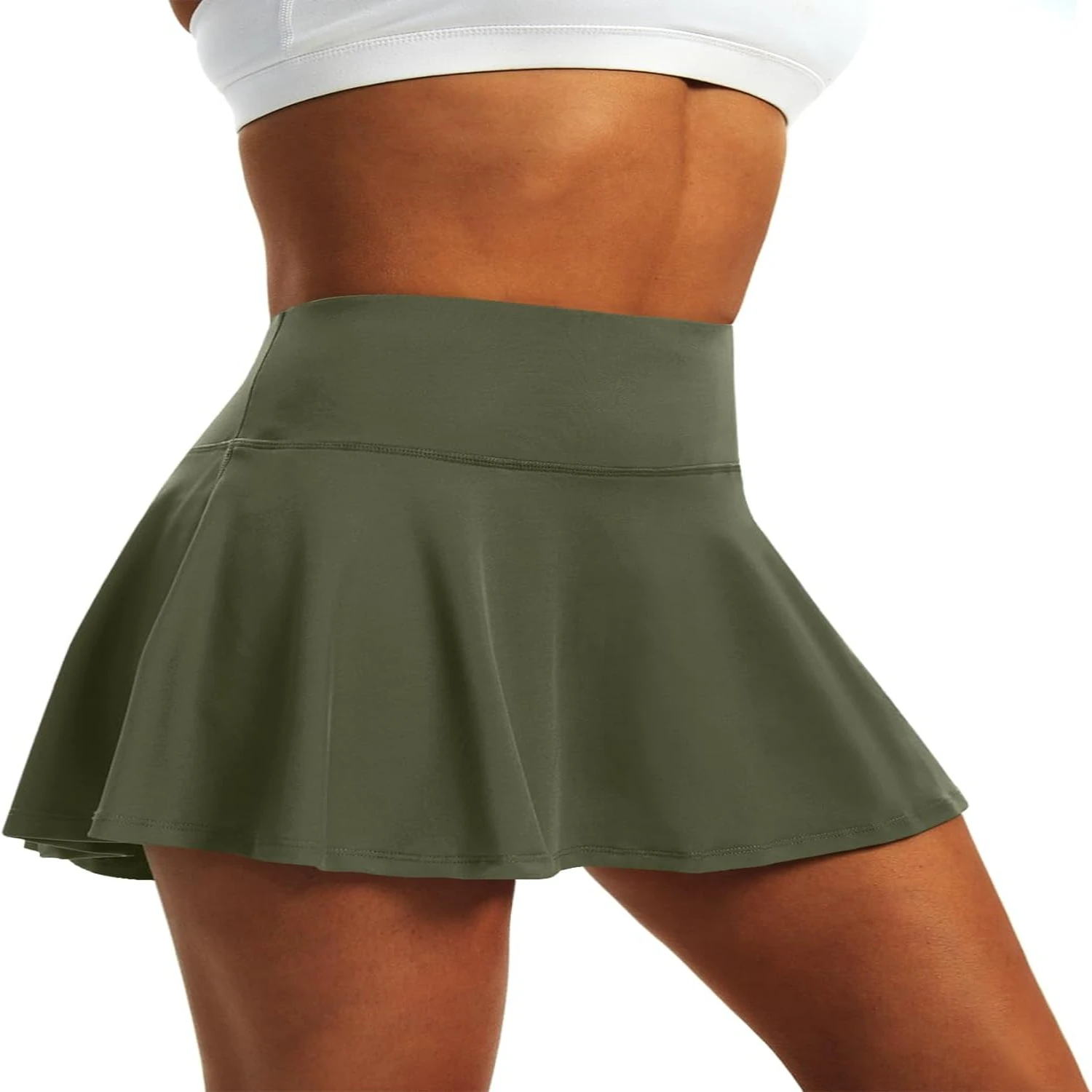 Lightweight Athletic Women's High Waist Pleated Tennis Skirt with 4 Pockets Ideal for Running and Golf-LXNMGO Fitness Skorts