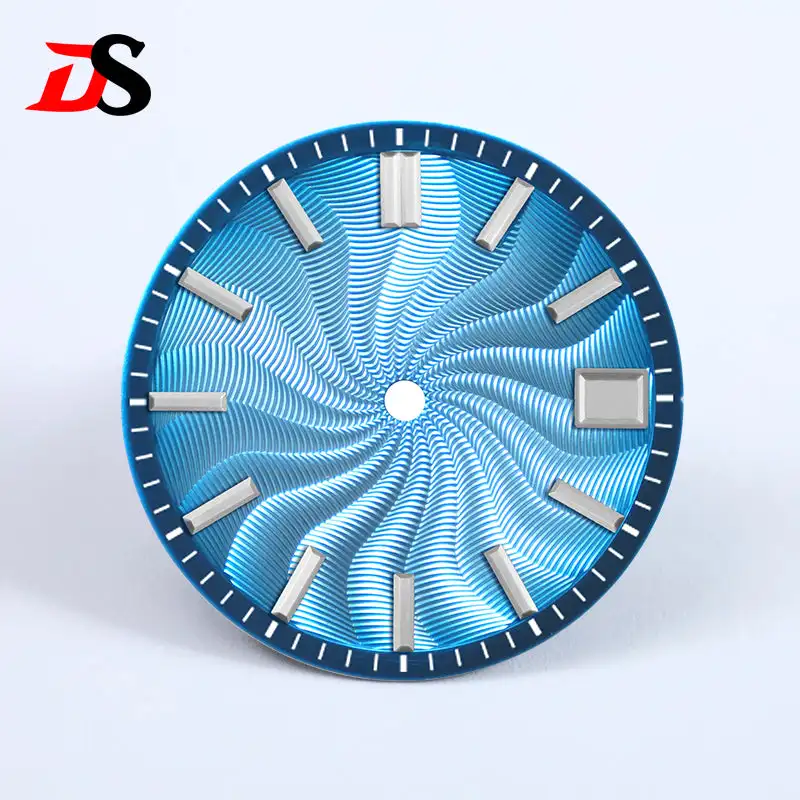 Guilloche Ice Blue Smoky Purple Watch Dial - 28.5mm No Lume, No Date or 6 O'Clock Date