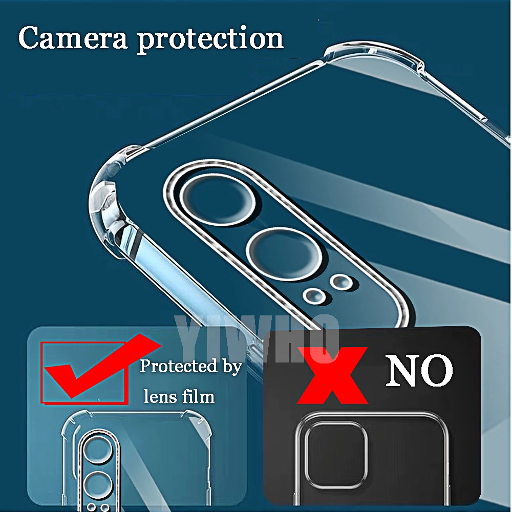 Shockproof Transparent Airbag Phone Case - Soft TPU Clear Back Cover