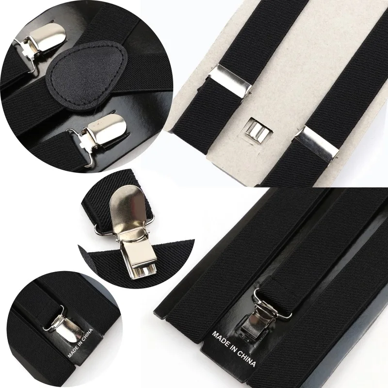Men Suspenders High Elastic Adjustable 3 Strong Clips Suspender Heavy Duty W Trousers Braces Pants Holder Wedding Wear men suspenders braces