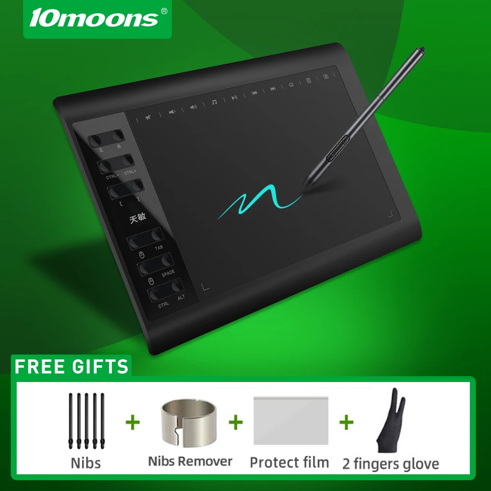 10moons 1060plus Digital Graphic Tablets Drawing Graphic Tablet Mac