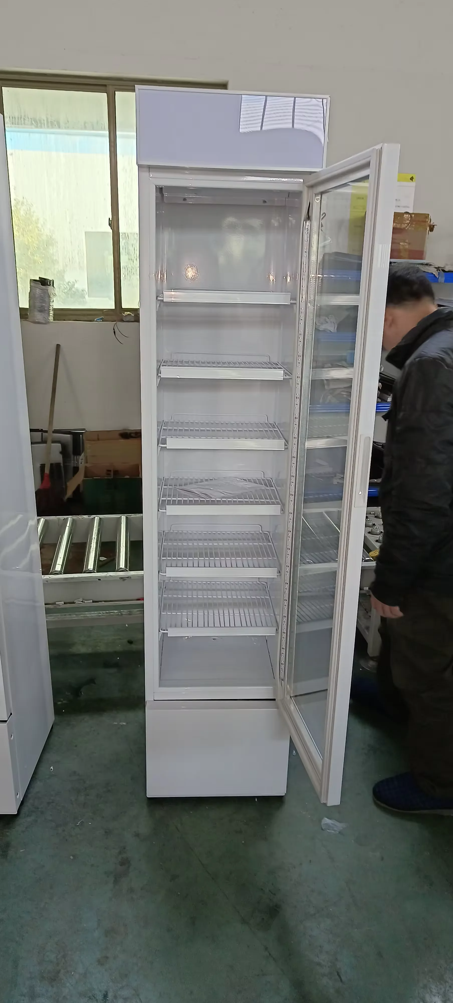 Commercial Glass Door Upright Freezer Refrigerator for Household Hotel Use Beverage Showcase Cooler Display Small Frozen Cabinet