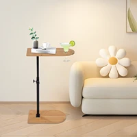Table d'appoint en forme de C pour canapé, baignoire, plateau de baignoire, capacité 40kg, pour salon, chambre à coucher, bureau 4