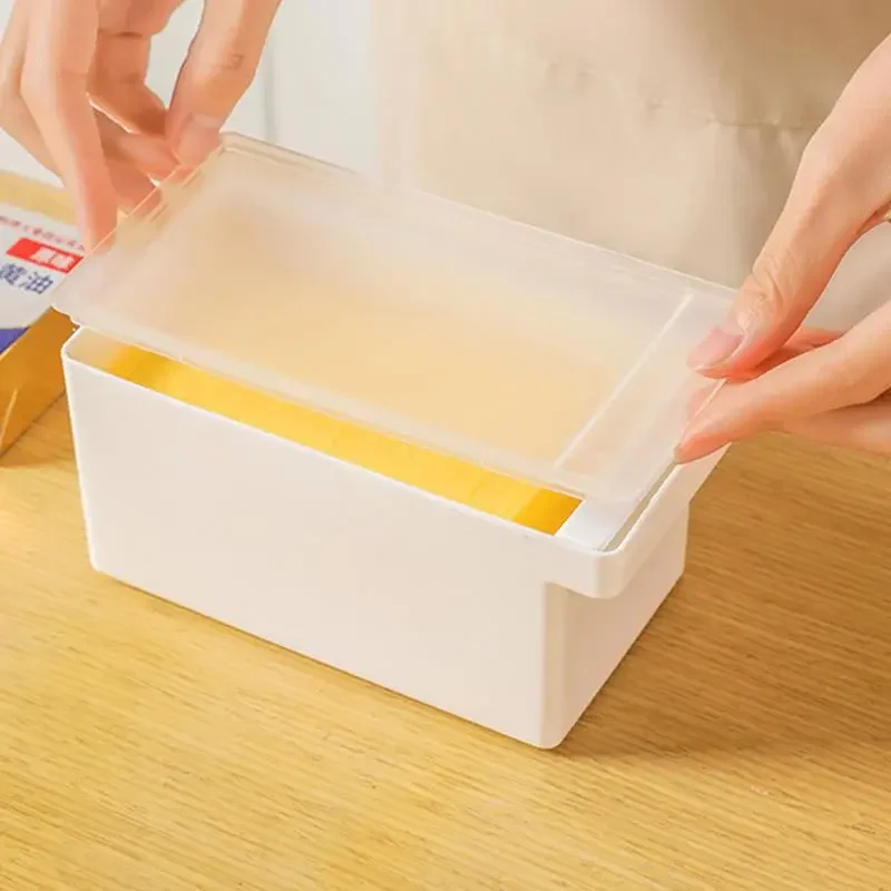 Durable Butter Cutter Box Unbreakable Butter Dish with Clear Lid and Cutter Space-Saving and Easy Cutting Dish