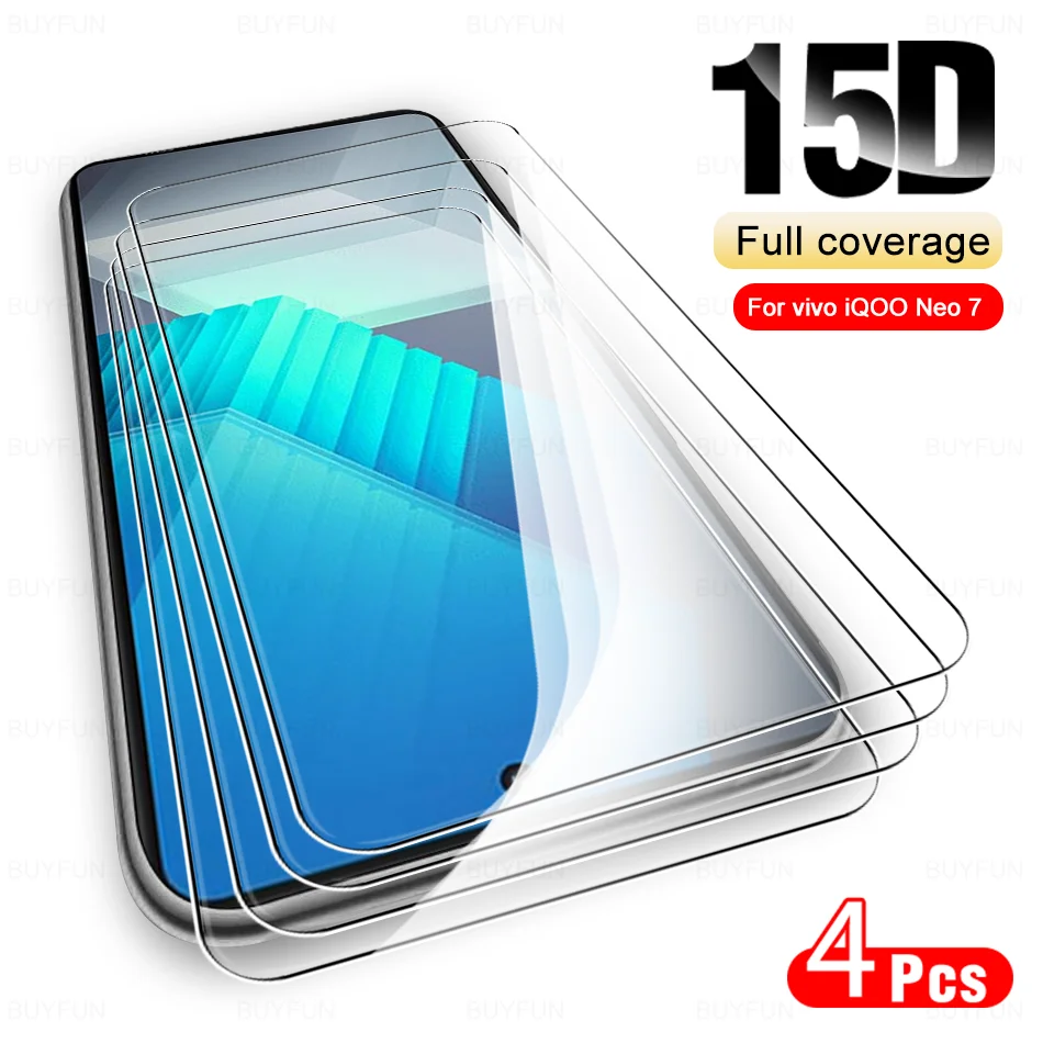 

4Pcs Screen Protector Tempered Glass For vivo iQOO Neo 7 Racing V2232A Neo7 5G I2214 iQOONeo7 6.78'' Full Cover Protective Film