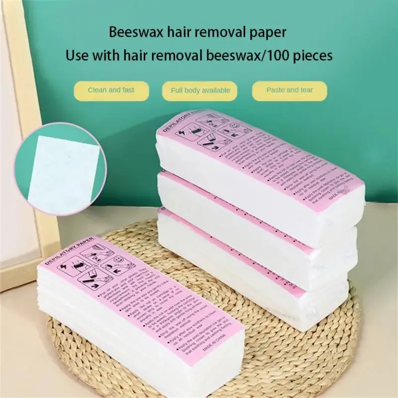 20PCS/50PCS/100PCS Non-woven High Quality Fabric Waxing Papers Hair Removal Waxing Strips Depilatory Tool For Leg Hairs Removal 4
