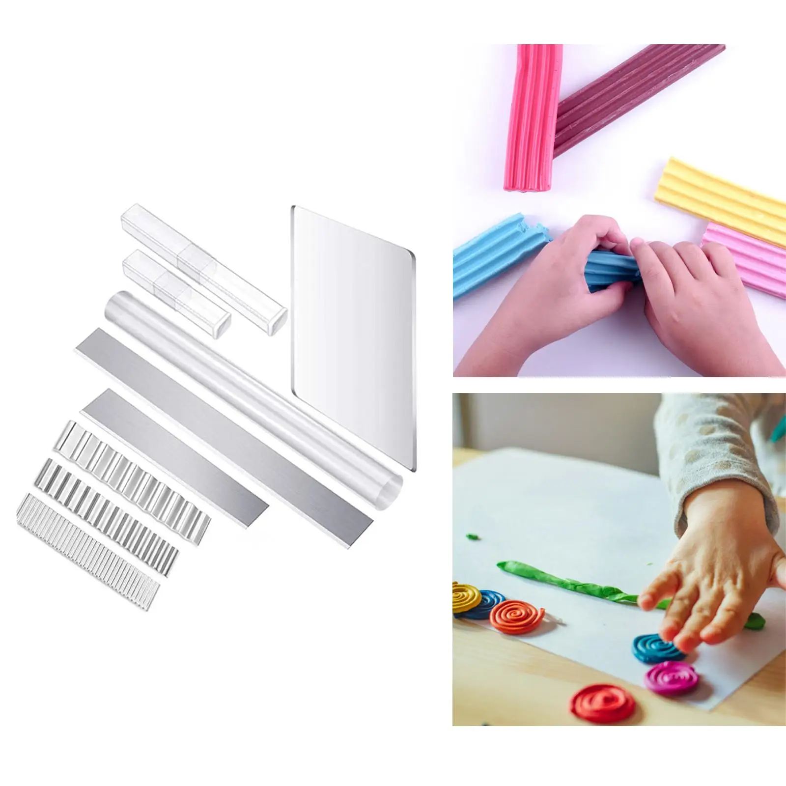 with Acrylic Roller Acrylic Sheet Clay Roller Set 9Pieces Sculpture Making Sculpting, Straight and Wave Craft Clay Tools