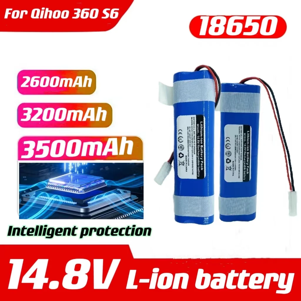 

14.8V 3500mah 18650 Battery Pack For Qihoo 360 S6 Robotic Vacuum Cleaner Spare Parts Accessories Replacement Batteries