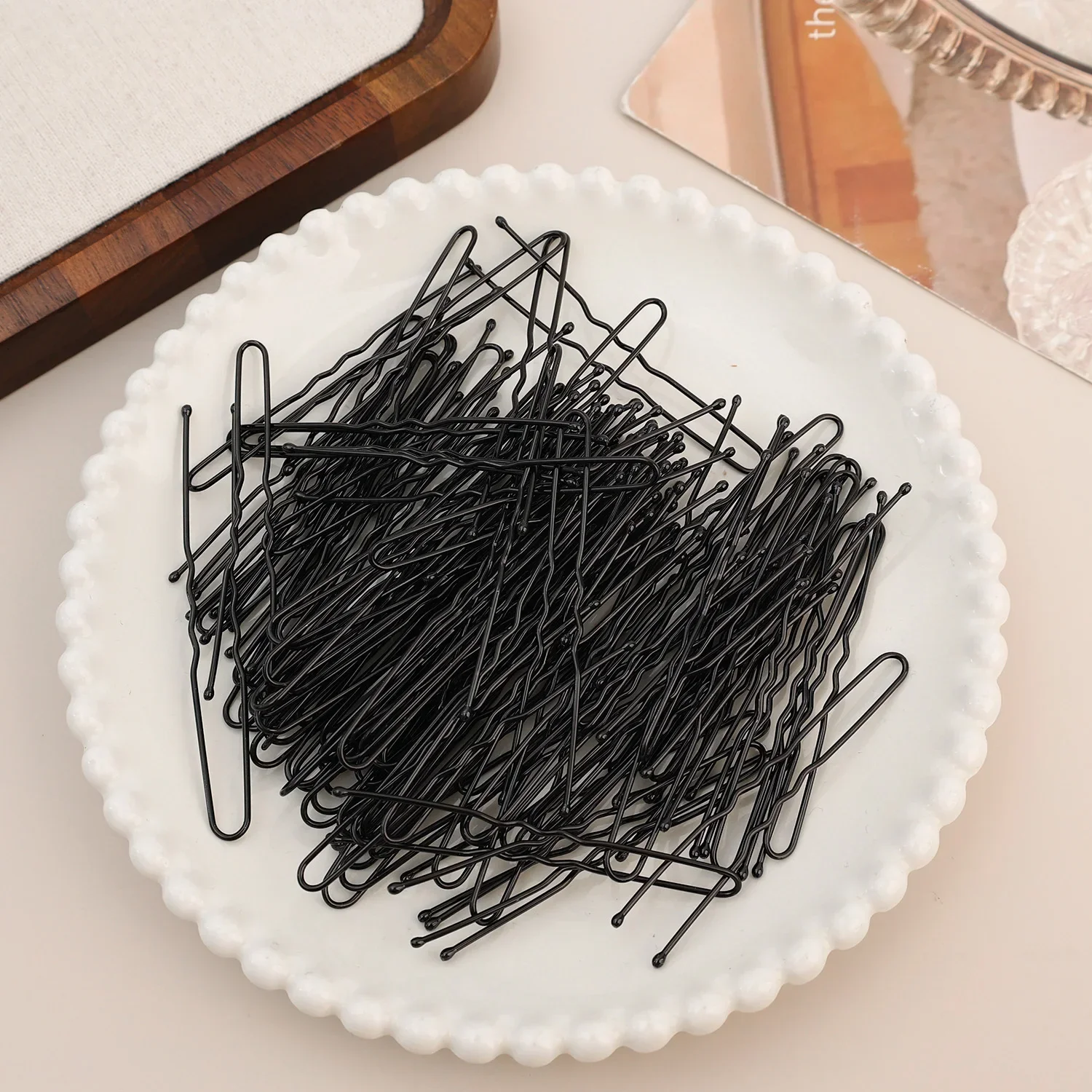 5/6/7cm U-förmige Wellenförmige Haarspangen Bobby Pin Barrette Salon Grip Schwarze Metall-Haarnadeln DIY Brautfrisur Damen Haaraccessoires – Detail 13