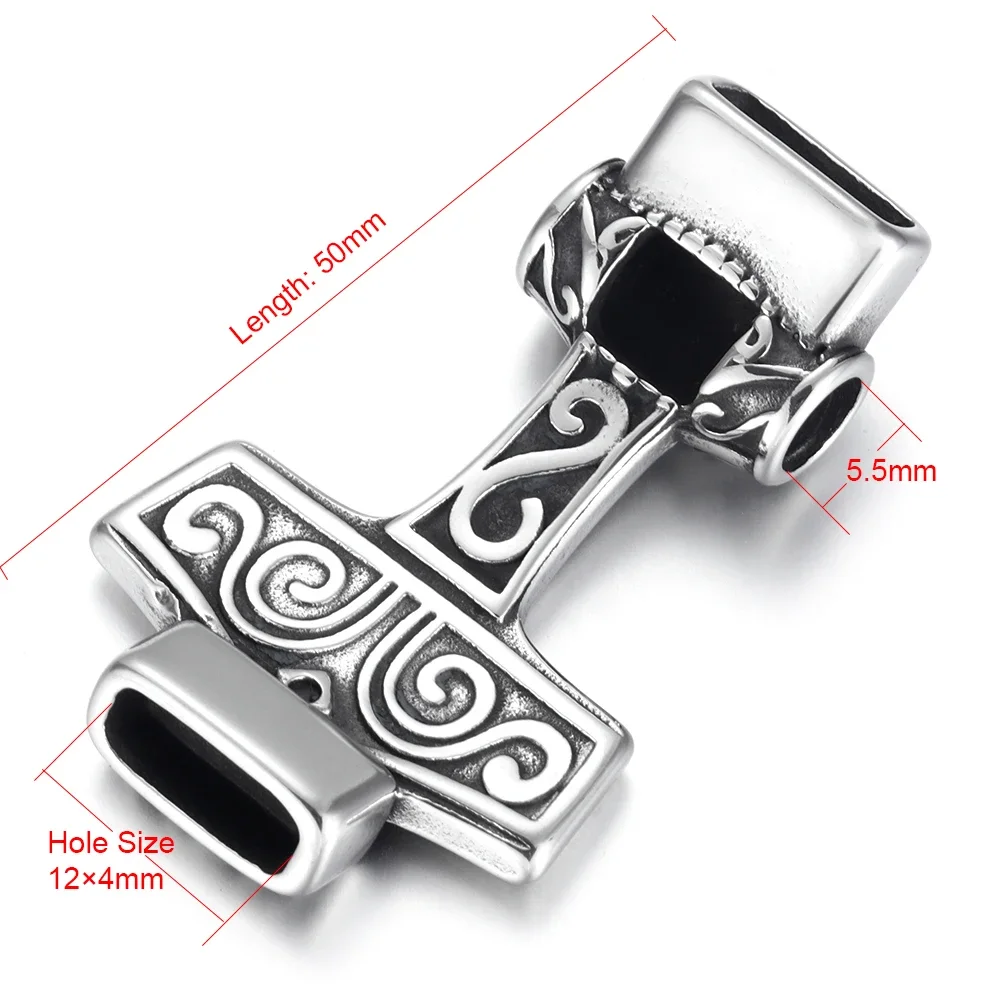 Stainless Steel Viking Axe Style Connector Hole 12*4mm for DIY Bracelet Findings Men Jewelry Making Connect Parts