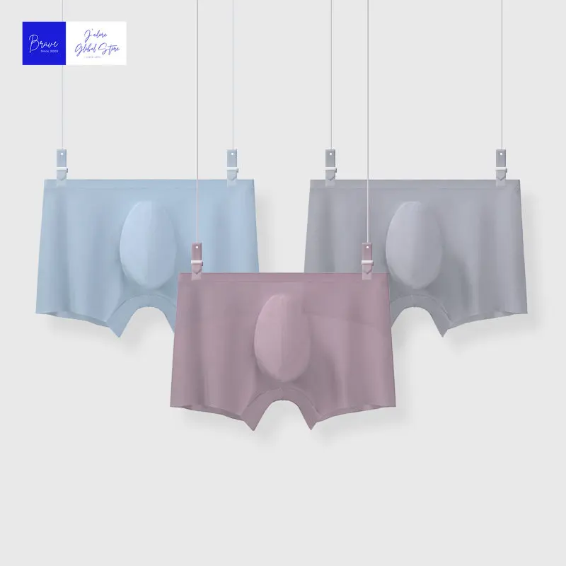 

Mens Boxers Shorts Ice Silk Men Panties Seamless Sexy Underwear Man Underpants Panties Male Antibacterial Breathable Briefs