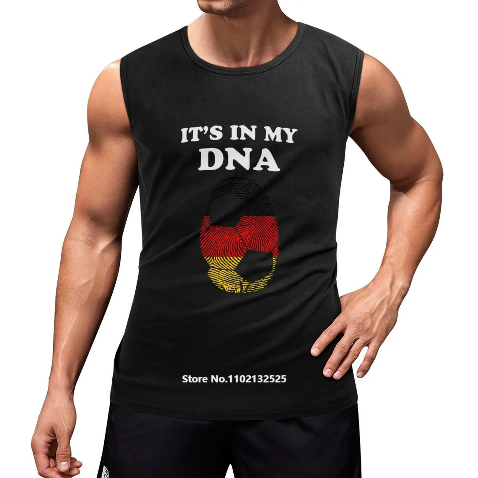 

IT'S IN MY DNA National Flag Men Sleeveless T Shirt Printed Fashion Tank Tops Cotton Crewneck Sports Vest