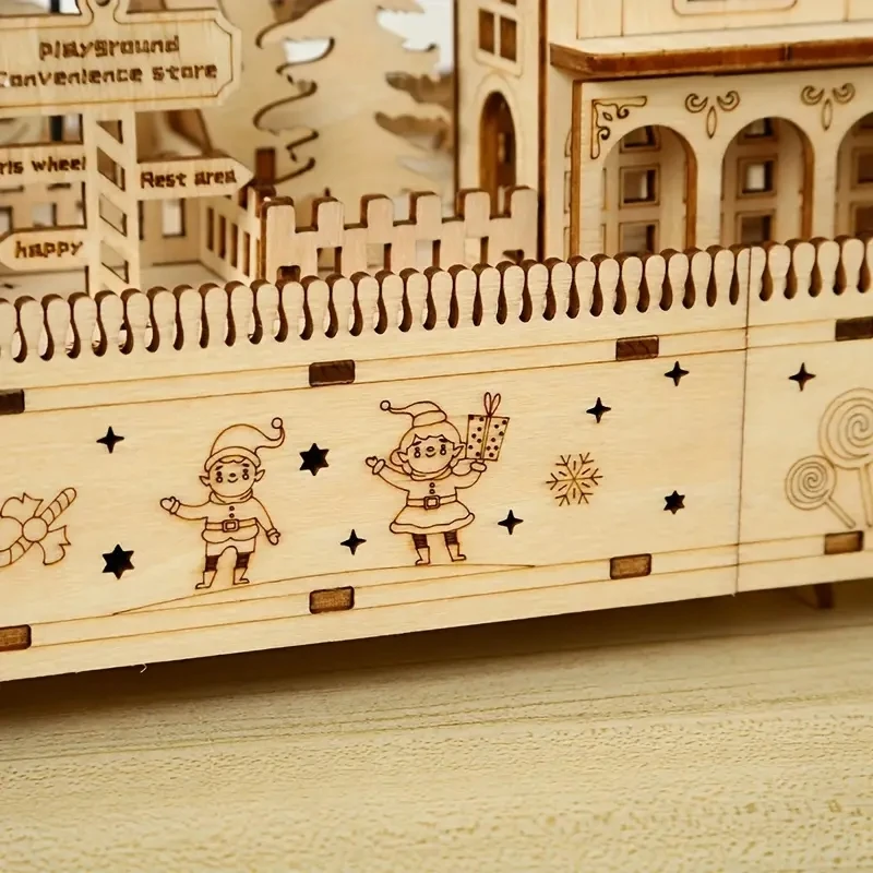 New Arrival Music Ferris Wheel 3D Three-dimensional Puzzle, Wooden Building Model Ornament Assembly,Adult Creative Assembly Educ 5