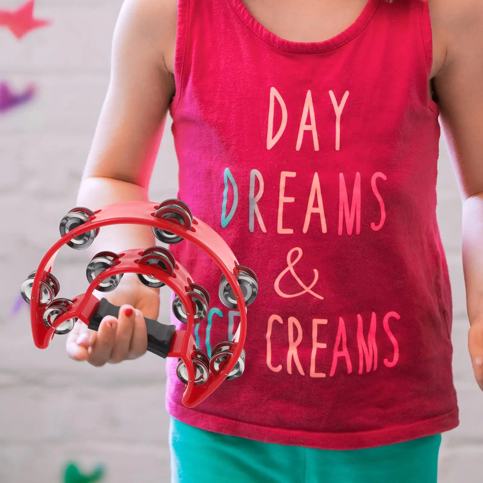 double row tambourine moon tambourine percussion jingle hand
