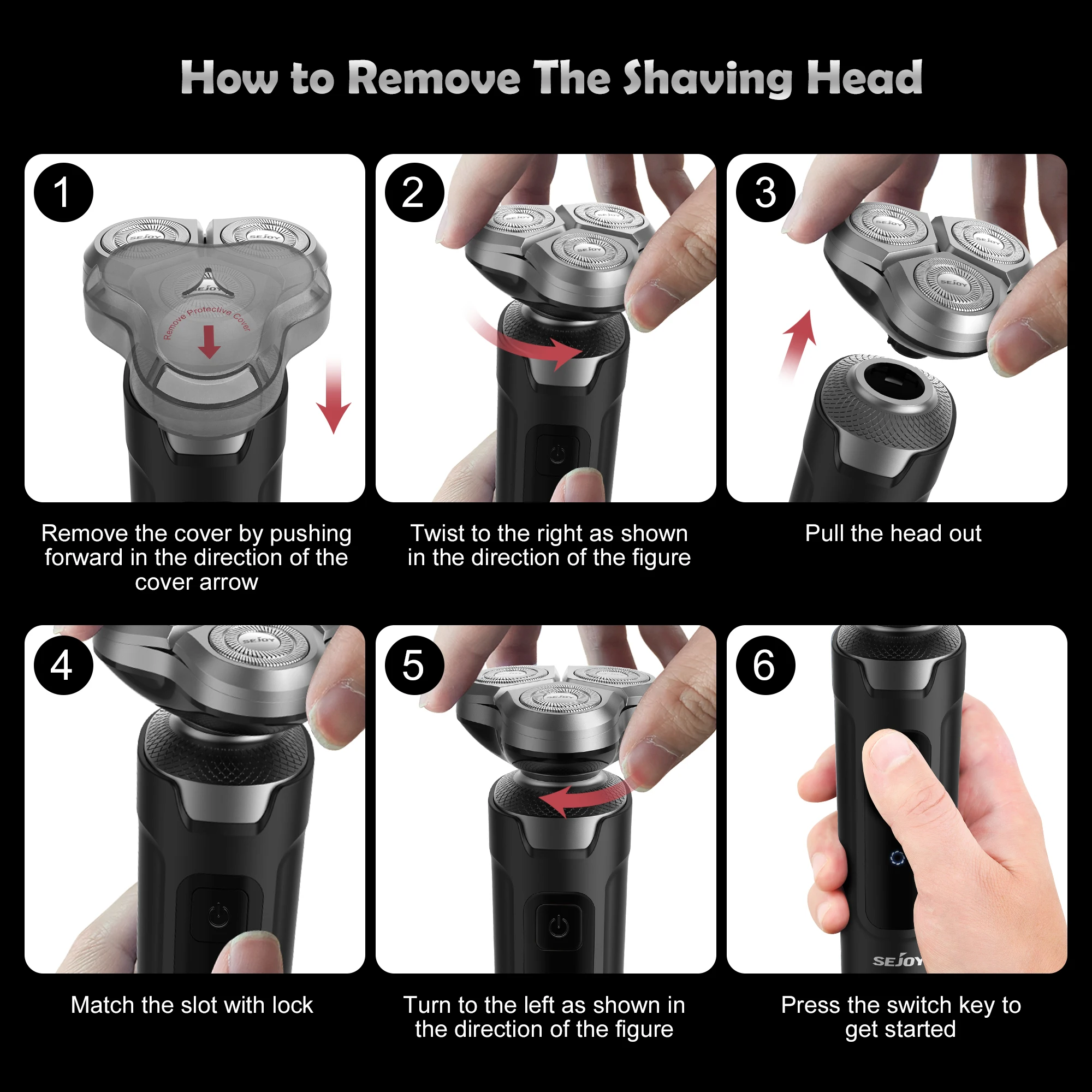 Electrical Shaver for Men 3D Floating Blade Rotary Washable Rechargeable