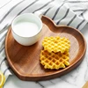 Ebony Heart-shaped Tray Tea Fruit Solid Wood Coffee Cake Tray Wooden Tea Tray 1