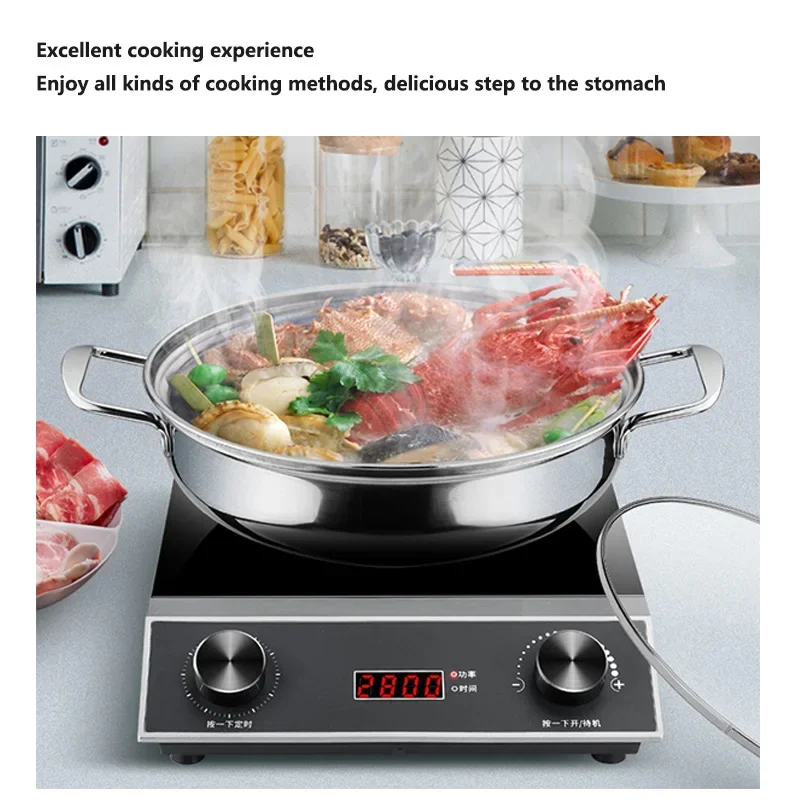 New 2800W High-power Induction Cooker Household Intelligent Frying Non Commercial High-power Frying Battery Furnace