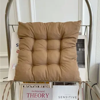 Coussin de dossier en lin et coton perlé, oreiller de tabouret carré, maison, bureau, ordinateur, chaise, polymères de protection, coussin de siège, fesses, chaise, polymères 1