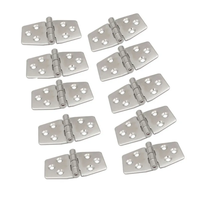Marine 1/4/10Pcs Stainless Steel Strap Hinge Door Hinge For Marine Boat Yacht 76 X 40 Mm Rafting Boating Accessories Boat Marine