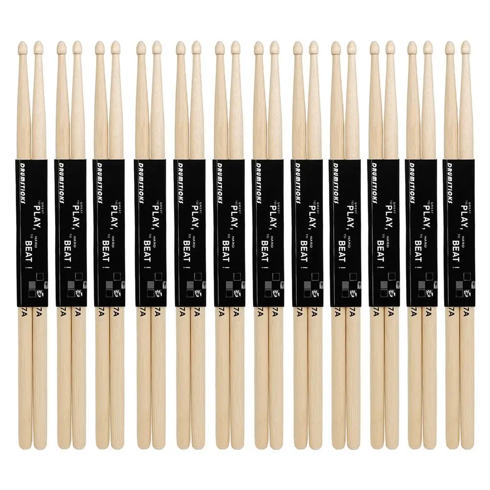 

12 Pairs Drum Sticks 5A / 7A Drumsticks Professional Maple Wood Jazz Drum Sticks Practice Playing Musical Instrument Accessories