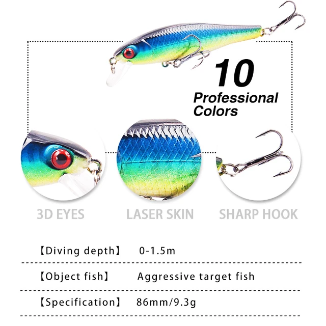 1pc Minnow Fishing Lures Japan Hot Model Sinking 8.5cm 9.2g Jerkbait Bass  Pike Carkbait Wobblers Swimbait Professional Bait