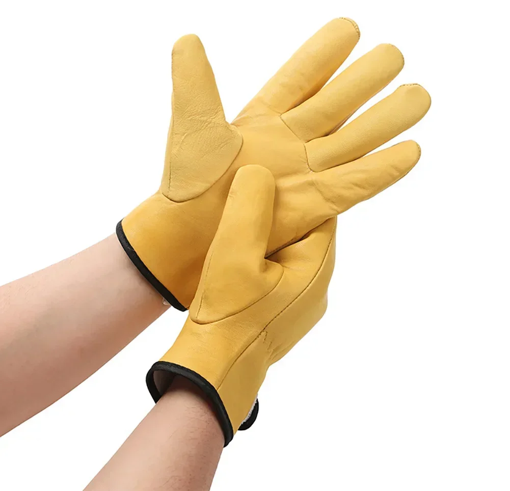Work Gloves Protective Gloves Gardening Gloves Sheepskin Leather Workers Work Welding Safety Protection Garden Sports Motorcycle Driver Wear-resistant Gloves Men Work Gloves