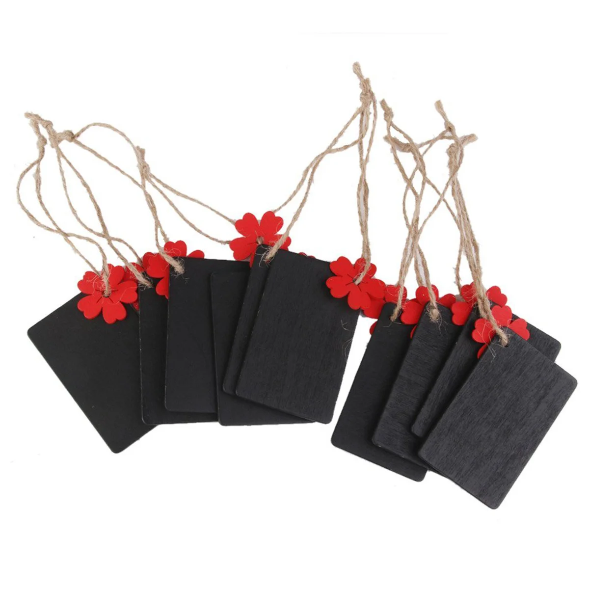 

Chalkboard Tags with Twine Rectangular Hanging Wooden Blackboard Gift Price Tags for DIY Craft Party Decoration 10pcs ( Red