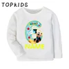 Mickey Mouse Print Boys T shirt 1 2 3 4 5 6 7 8 9 Years Birthday Number Bow Custom Name Kids Long Sleeve T-shirts Girls Clothes 2