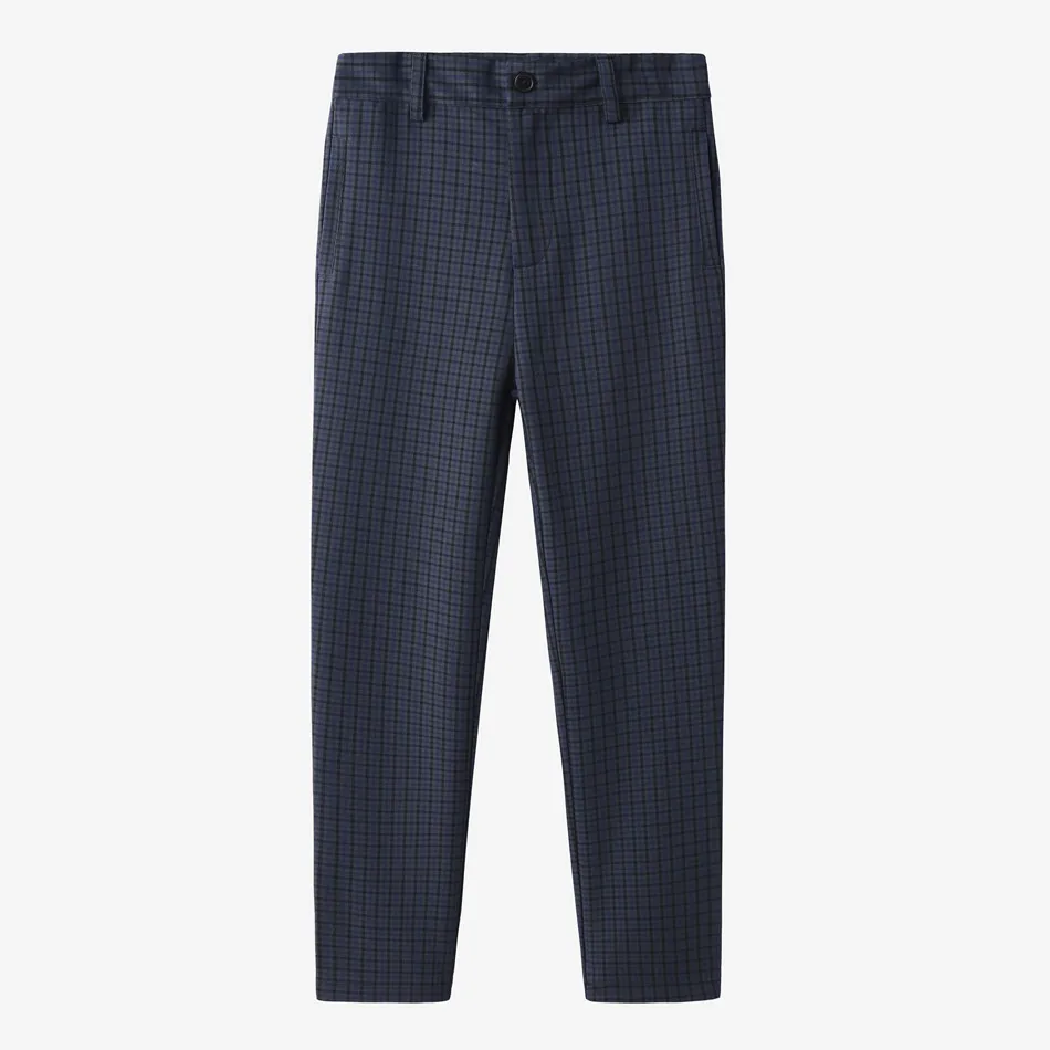 Blue Shabbos Collection: Soft Wool Knitted Family Matching Outfits in 100% Cotton with Grid Pattern