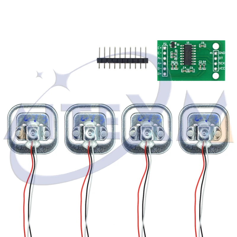 4PCS High-Precision Load Cell Weight Sensors with HX711 AD Module - DIY Electronic Scale Kit