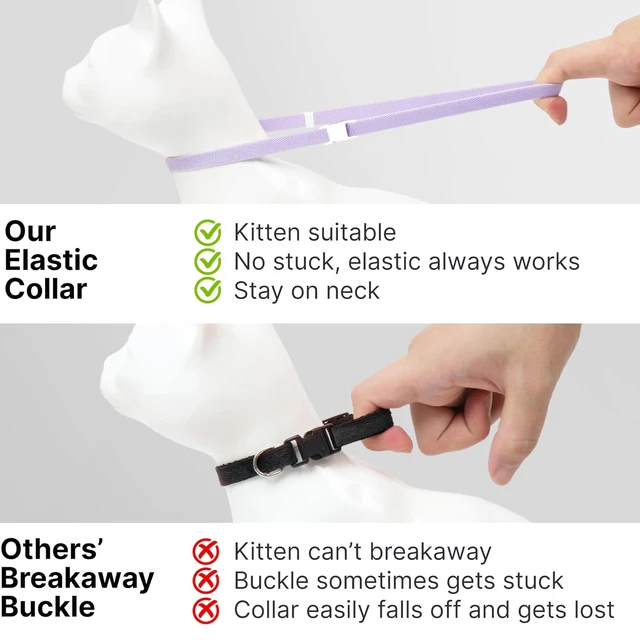 Fashion Safety Cat Collar Stretch Elastic Collars - Light Weight for Kitten, Neck for All Small Large Cat,Puppy Pet Accessories 3