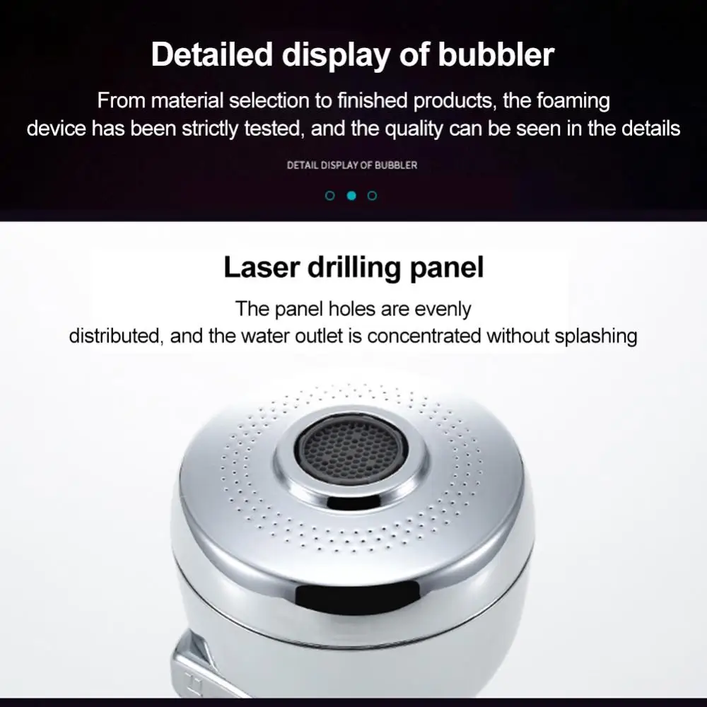 Description Picture 3 of item360 Degree Swivel Kitchen Sink Faucet Aerator Dual Mode Water Saving Tap Aerator Faucet Nozzle for Kitchen, Bathroom Faucet