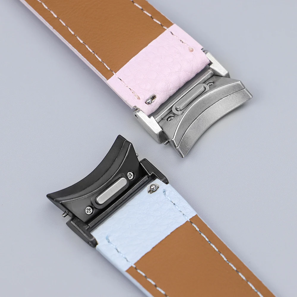 Seamless Leather Magnetic Buckle Watch Strap