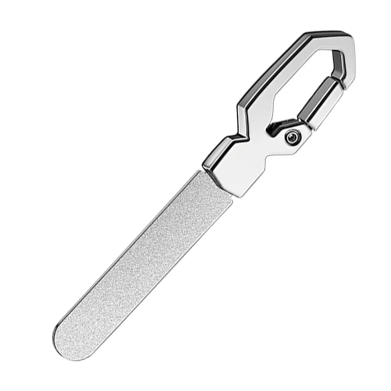 The New Nail File Features A Stainless Steel Polished File Strip with A Keychain, Which Is Creatively Portable and Easy To Carry