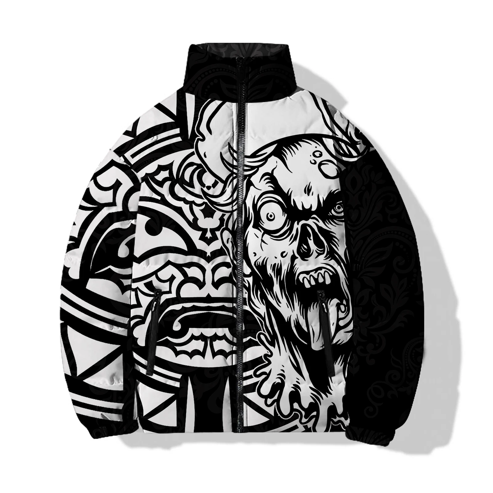 thumbnail image 1 of Abrigo moderno acolchado de demonio para hombre, abrigo de invierno para hombre del infierno, abrigo aterrador, nuevo en abrigos, chaquetas de plumas para hombre 2024, moda, duradero, fresco, mueca cá, 1 of 5