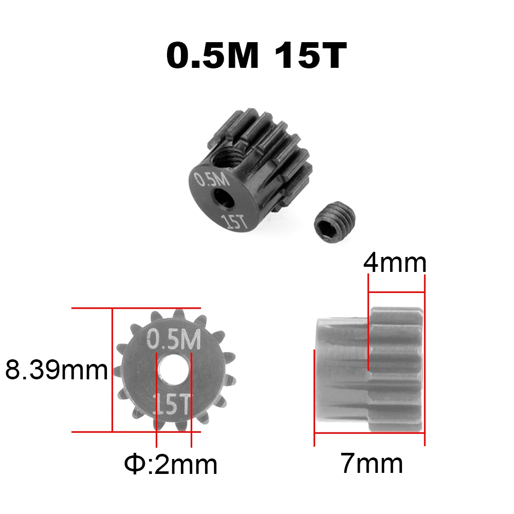 PYFORE RC Motor Getriebe 0,5 M 2mm Blende 13T ~ 27T Für 1525 1625 Mini Motor 1/18 1/24 RC Modell Autos Crawler Buggy Zubehör – Detail 7