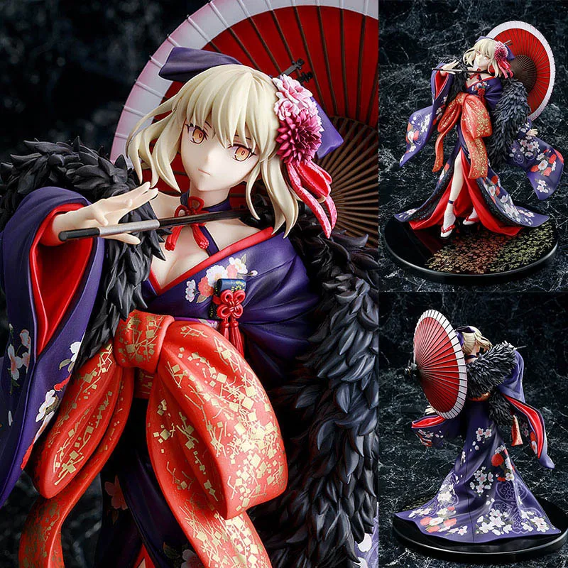 

27cm Kadokawa Fate Fgo Saber Alter Kimono Ver. Pvc Action Figure Japanese Anime Figure Model Toys Collection Doll For Kids Gift