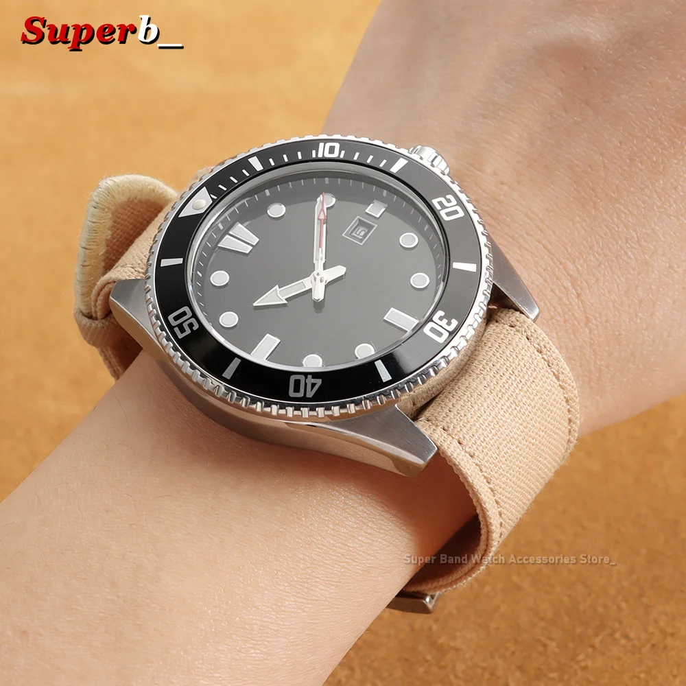 Durable High-Density Nylon Watch Strap with Soft Ribbed Design