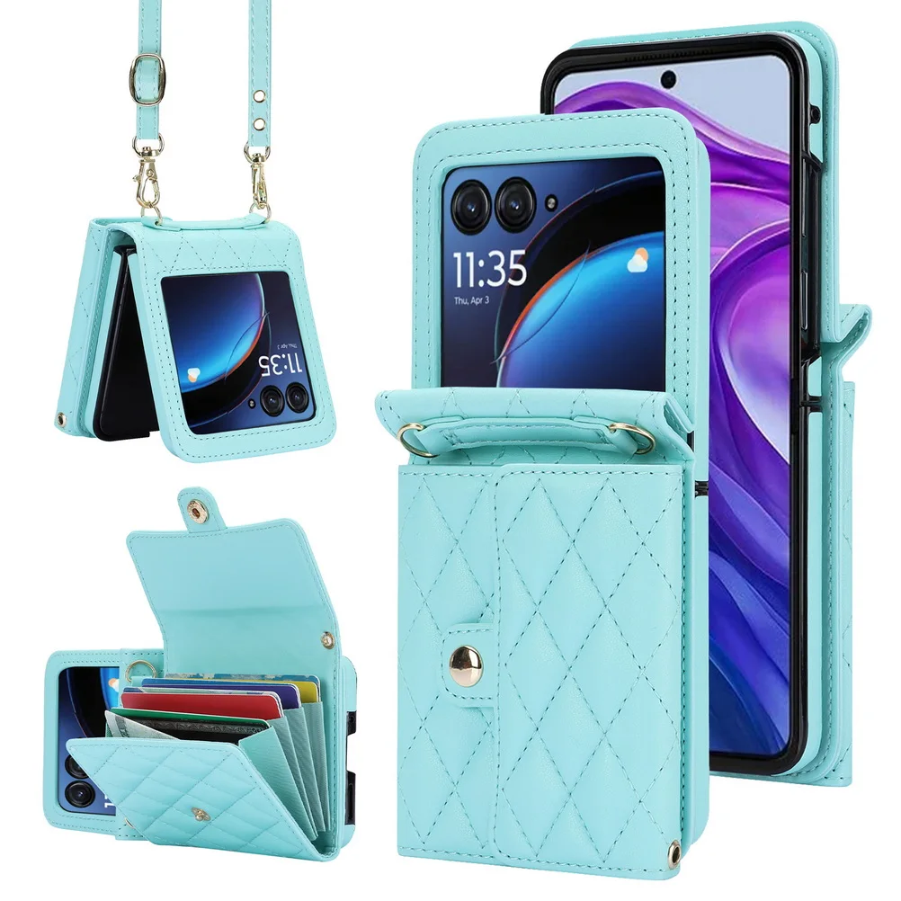 Sleek Cardholder Wallet Case with Long Lanyard Strap