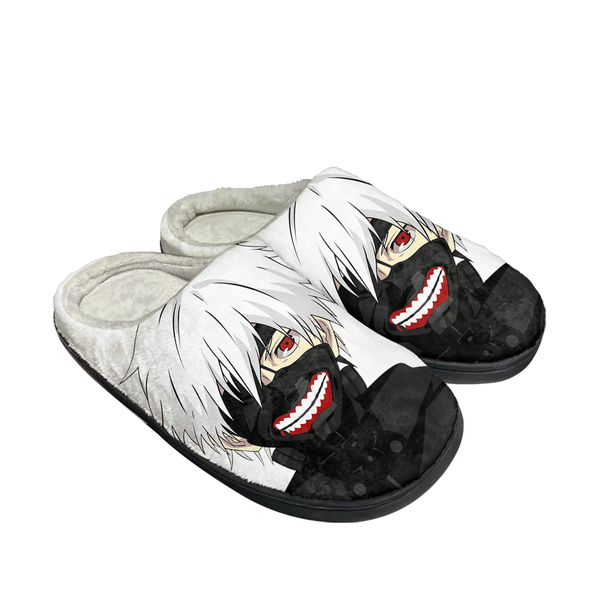 Anime Manga Ken Kaneki Tokyo Ghoul Home Cotton Custom Slippers Mens Womens Sandals Plush Casual Keep Warm Shoes Thermal Slipper