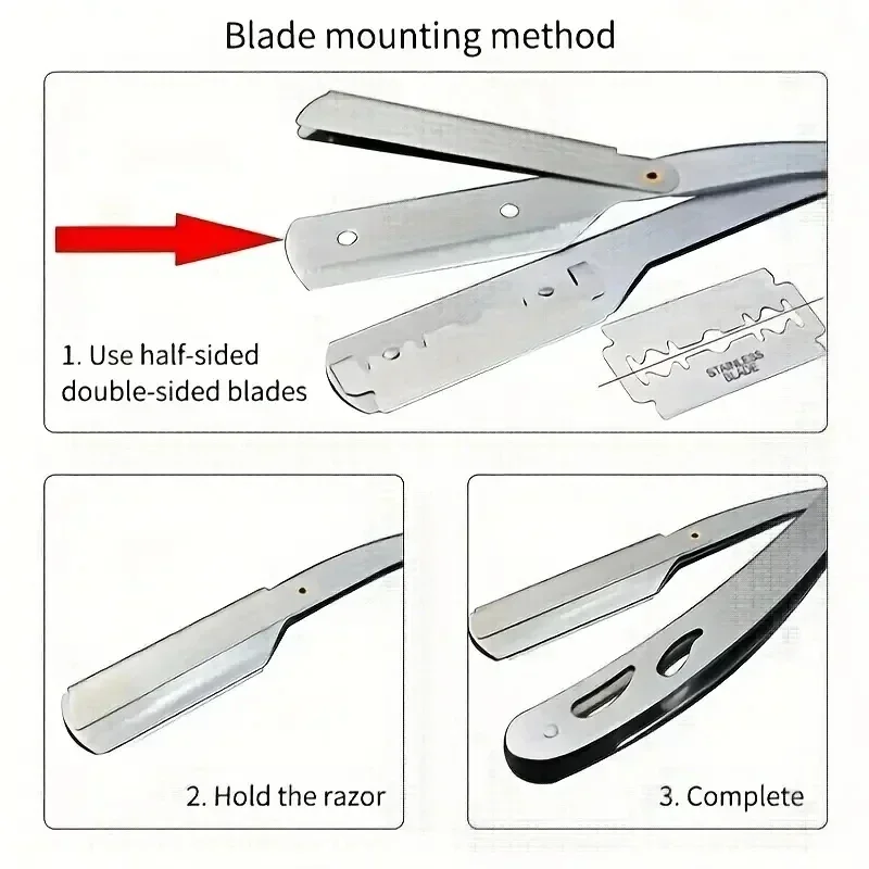 Shaves Blades Foldable Straight  Safety Manual Razor Men Stainless Steel Shaving Razor Face Care Body Face Hair Removal Knife